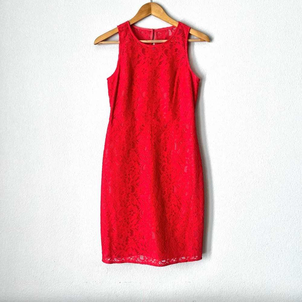 NEW J. Crew Red Lace Sheath Dress